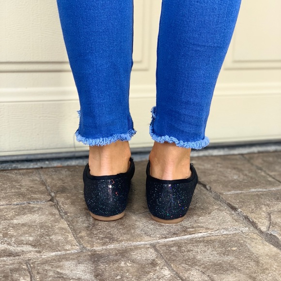 Studded Party Glitter Black Classic Ballet Flats - Picture 5 of 8